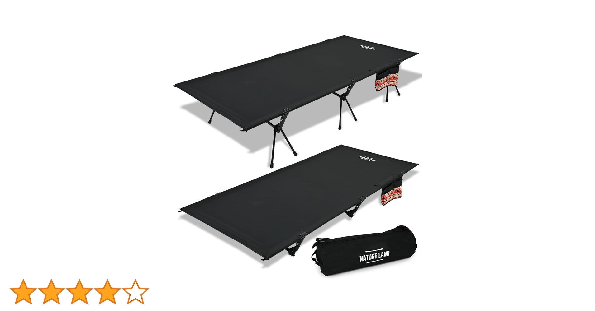 NATURE LAND コットワイド 90cm ブラック Amazon.co.jp: 【キャンプインストラクター推薦】 コット ワイド